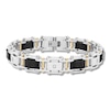 Thumbnail Image 0 of Men's Diamond Link Bracelet 1/15 ct tw Round-cut Yellow Ion-Plated Stainless Steel & Carbon Fiber 8.75"