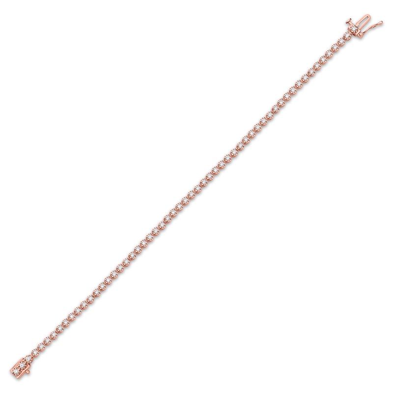 Main Image 2 of Diamond Tennis Bracelet 1 ct tw Round-cut 10K Rose Gold 7&quot;