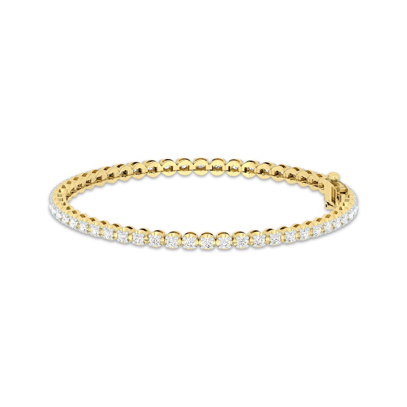 Diamond Tennis Bracelet 2 ct tw Round-cut 10K Yellow Gold 7"