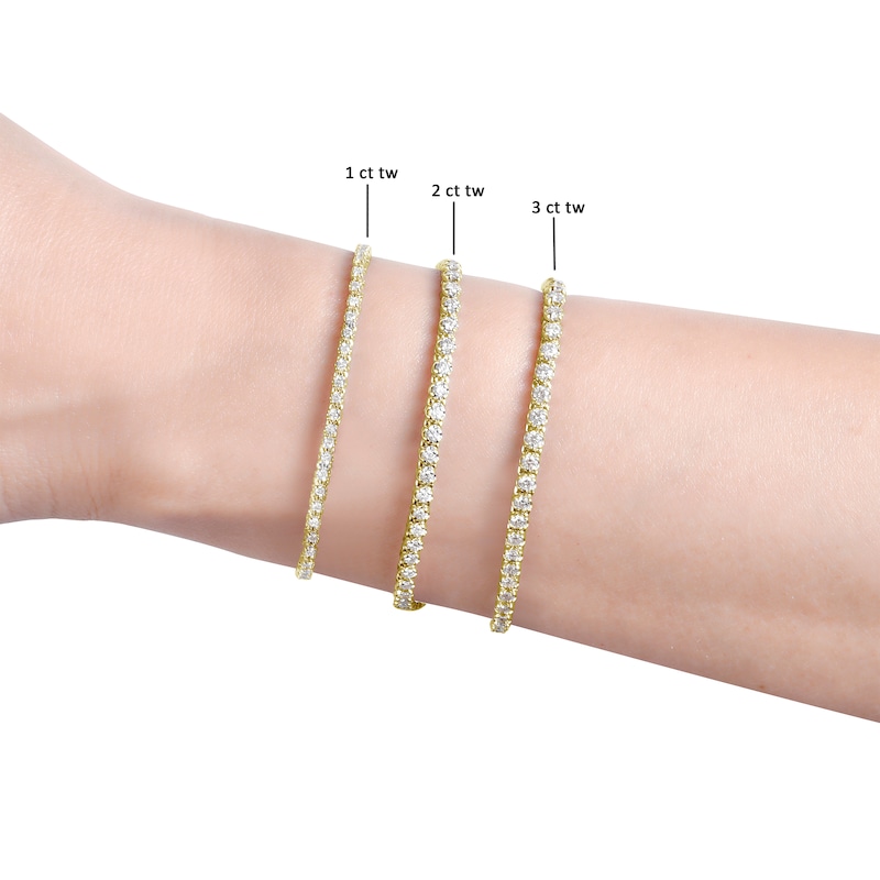 Main Image 3 of Diamond Tennis Bracelet 2 ct tw Round-cut 10K Yellow Gold 7&quot;
