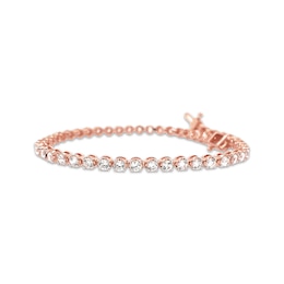 Diamond Tennis Bracelet 3 ct tw Round-cut 10K Rose Gold 7"