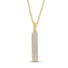 Thumbnail Image 2 of Men's Diamond Bar Necklace 1/3 ct tw Round-cut 10K Yellow Gold 22&quot;
