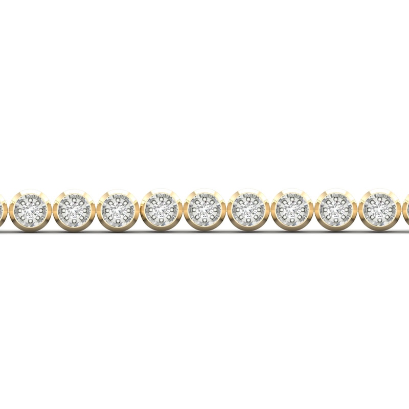 Main Image 2 of Men's Diamond Tennis Bracelet 2 ct tw Round-cut 10K Yellow Gold 8.5&quot;