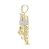 Thumbnail Image 3 of Men's Diamond & Lab-Created Ruby Pendant 1-1/2 ct tw Round & Baguette-cut 10K Yellow Gold