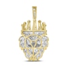 Thumbnail Image 4 of Men's Diamond & Lab-Created Ruby Pendant 1-1/2 ct tw Round & Baguette-cut 10K Yellow Gold