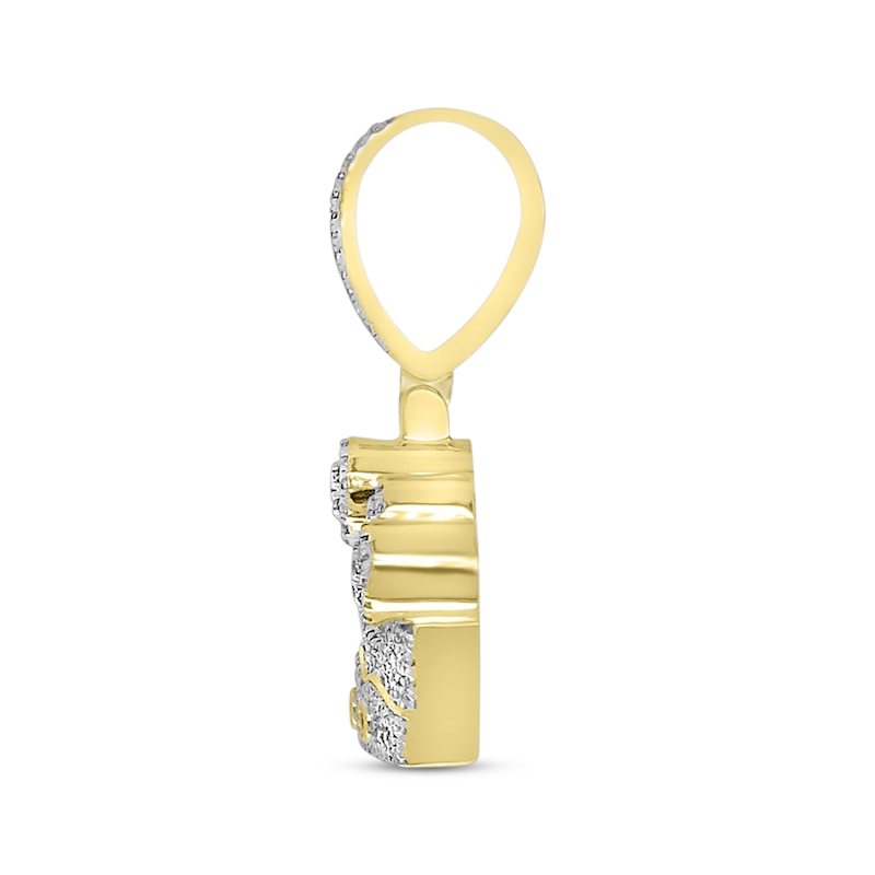 Main Image 2 of Men's Diamond Crown Pendant 1 ct tw Round-cut 10K Yellow Gold