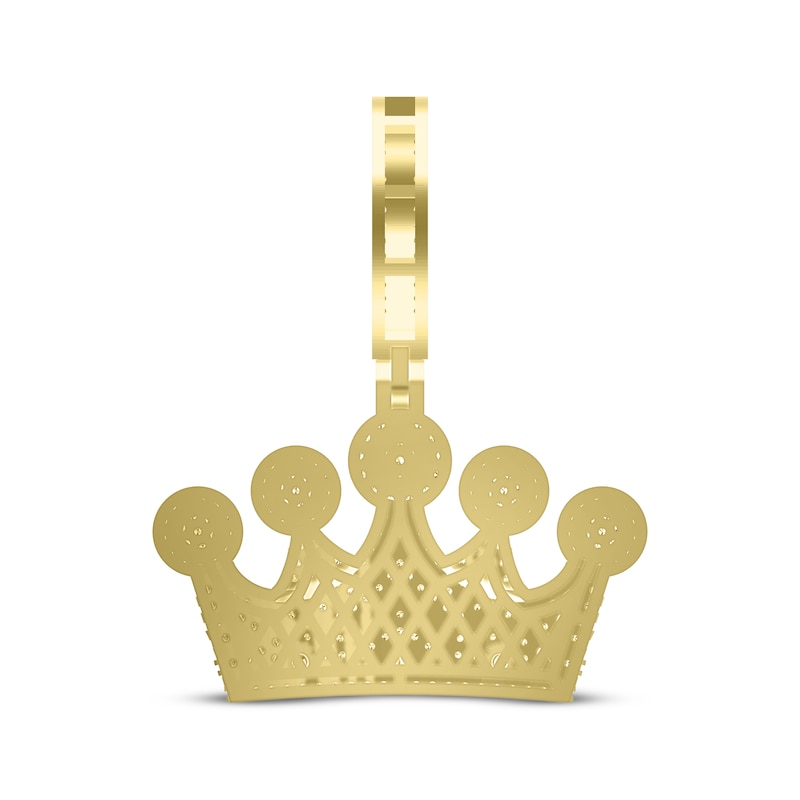 Main Image 4 of Men's Diamond Crown Pendant 1 ct tw Round-cut 10K Yellow Gold