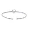 Thumbnail Image 1 of Diamond Heart Cuff Bangle Bracelet 1/10 ct tw Round-cut Sterling Silver