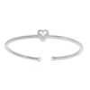 Thumbnail Image 0 of Diamond Heart Cuff Bangle Bracelet 1/10 ct tw Round-cut Sterling Silver