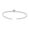 Diamond Heart Cuff Bracelet 1/10 ct tw Round-cut Sterling Silver