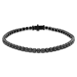 Men's Black Diamond Bracelet 4 ct tw Round-cut Sterling Silver 8.5"