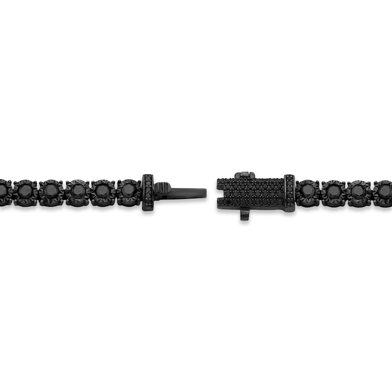 Main Image 2 of Men's Black Diamond Bracelet 4 ct tw Round-cut Sterling Silver 8.5"