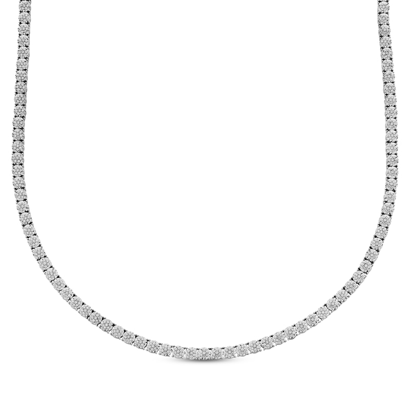 Main Image 1 of Men's Diamond Necklace 2- 1/2 ct tw Round-cut 10K White Gold 20.25"