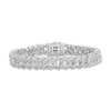 Thumbnail Image 1 of Men's Diamond Angle Curb Bracelet 3 ct tw Round-cut 10K White Gold 8.5&quot;