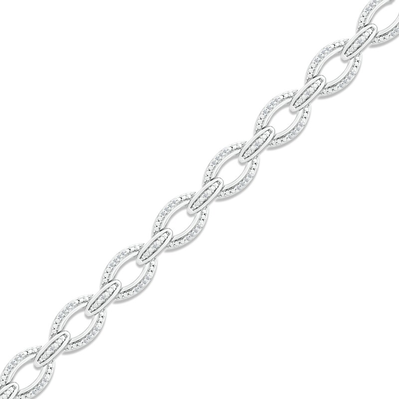 Diamond Link Bracelet 1/3 ct tw Round-cut Sterling Silver 7"