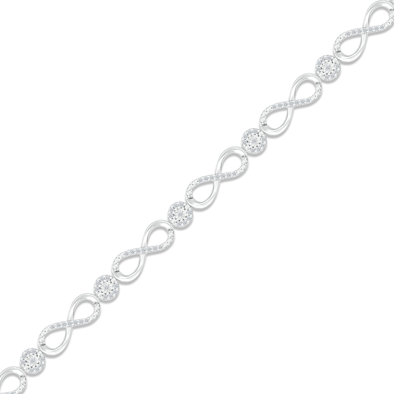 Main Image 2 of Diamond Infinity Link Bracelet 1/2 ct tw Round-cut Sterling Silver 7&quot;