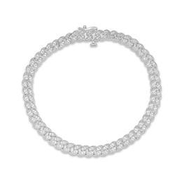 Diamond Chain Bracelet 1/2 ct tw Round-cut Sterling Silver 7.5&quot;