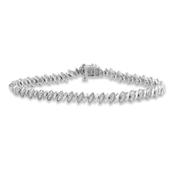 Diamond Line Bracelet 1 ct tw Round-cut Sterling Silver 7.5"