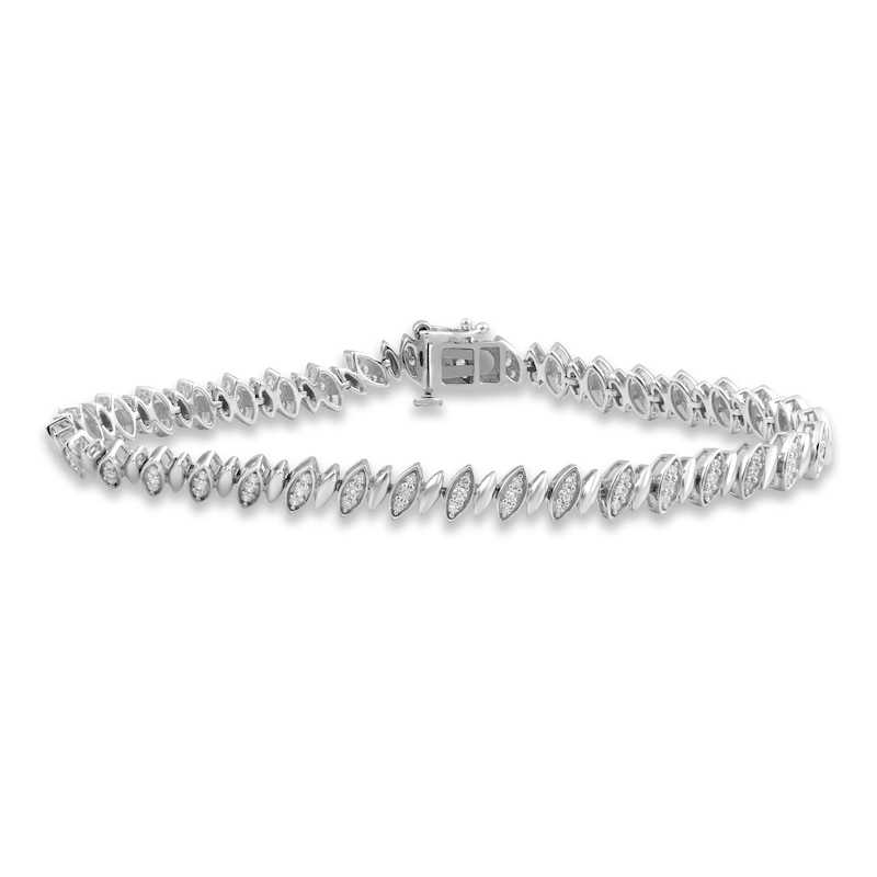 Main Image 1 of Diamond Line Bracelet 1 ct tw Round-cut Sterling Silver 7.5&quot;