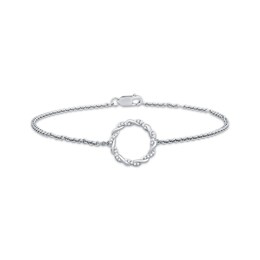 Circle of Gratitude Diamond Bracelet 1/10 ct tw Round-cut 10K White Gold 7.5&quot;