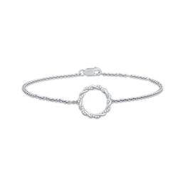 Circle of Gratitude Diamond Bracelet 1/10 ct tw Round-cut Sterling Silver 7.5&quot;