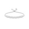 Thumbnail Image 1 of Diamond Heart Bolo Bracelet 1/10 ct tw Round-cut Sterling Silver 9.5&quot;