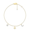 Thumbnail Image 1 of Diamond Star & Moon Bracelet 1/15 ct tw Round-cut 10K Yellow Gold 7.5&quot;