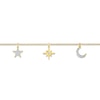 Diamond Star & Moon Bracelet 1/15 ct tw Round-cut 10K Yellow Gold 7.5"