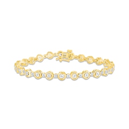 Diamond Tennis Bracelet 1/4 ct tw Round-cut 10K Yellow Gold 7.25&quot;