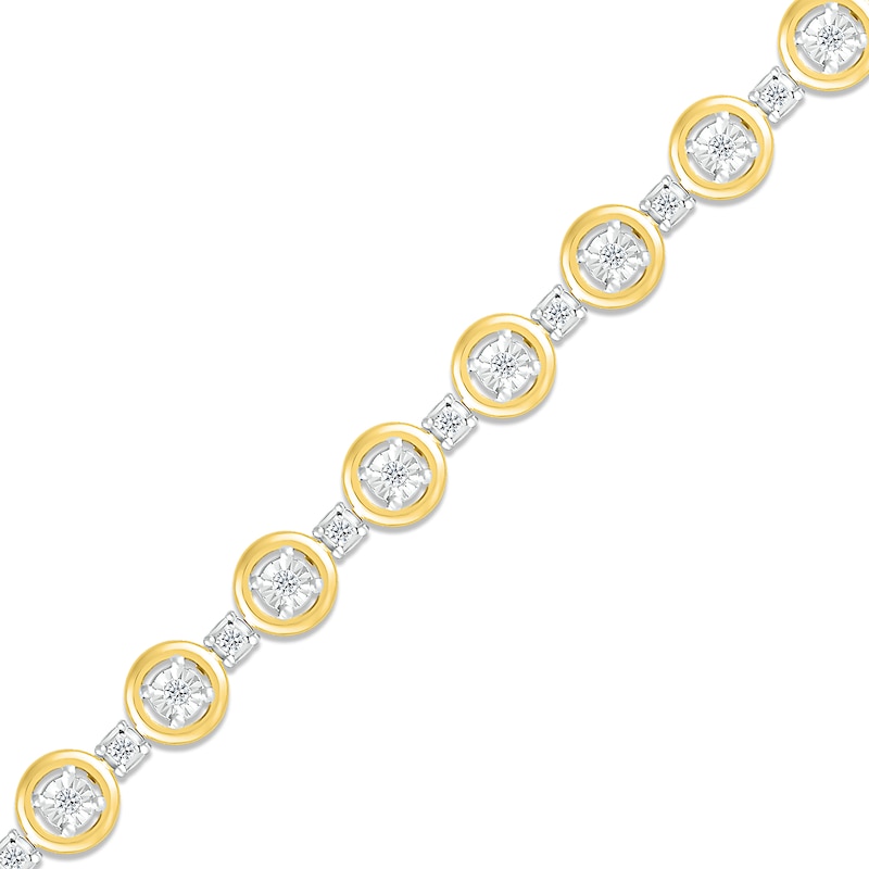 Main Image 2 of Diamond Tennis Bracelet 1/4 ct tw Round-cut 10K Yellow Gold 7.25&quot;