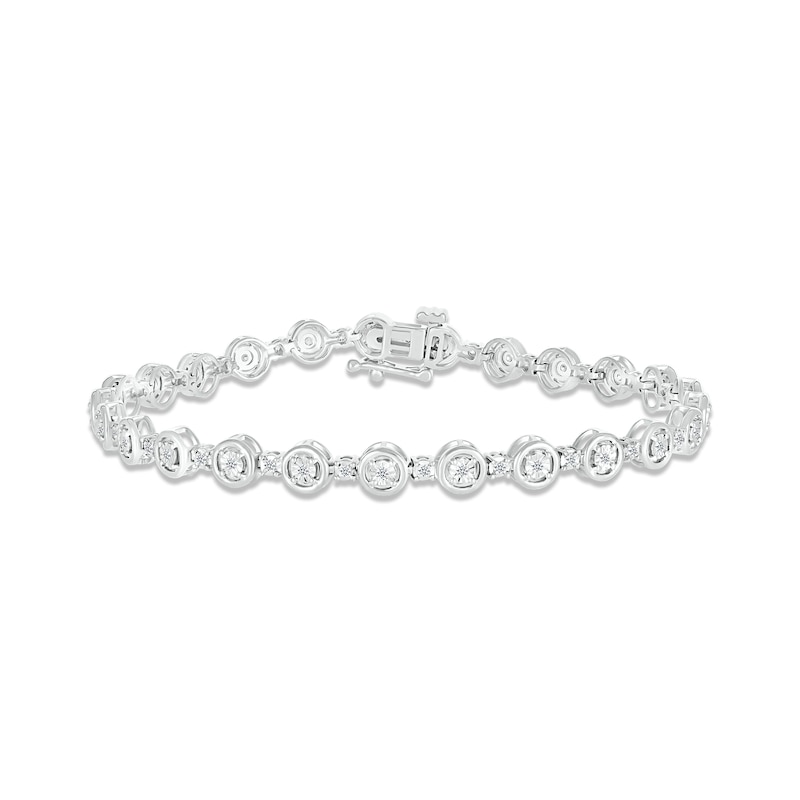Main Image 1 of Diamond Tennis Bracelet 1/4 ct tw Round-cut 10K White Gold 7.25&quot;
