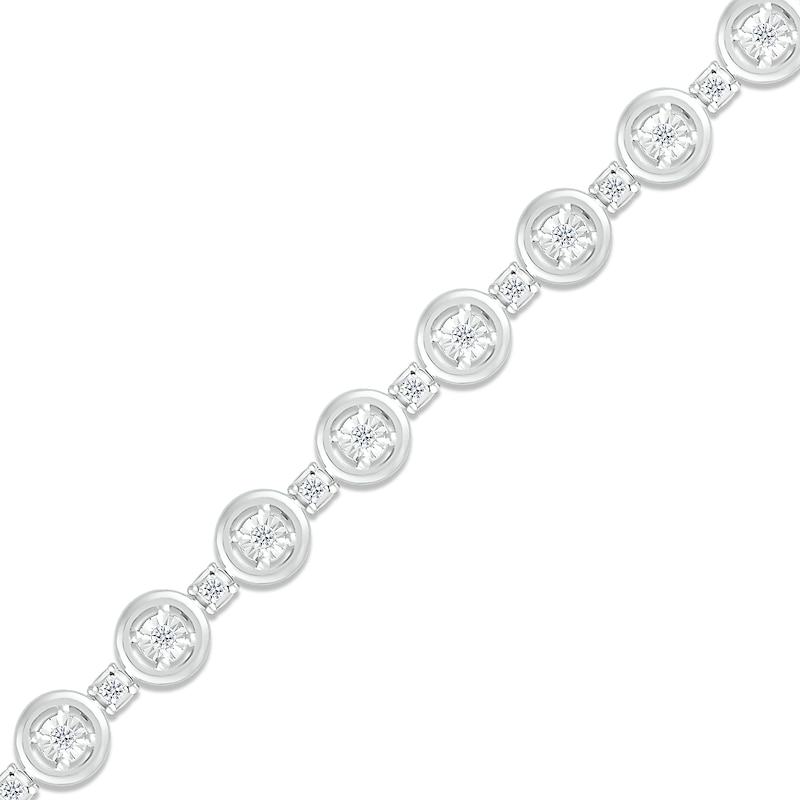 Diamond Tennis Bracelet 1/4 ct tw Round-cut 10K White Gold 7.25"