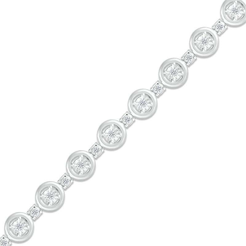 Main Image 2 of Diamond Tennis Bracelet 1/4 ct tw Round-cut 10K White Gold 7.25&quot;