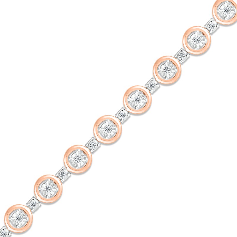 Main Image 2 of Diamond Tennis Bracelet 1/4 ct tw Round-cut 10K Rose Gold 7.25&quot;