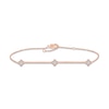 Thumbnail Image 1 of Diamond Clover Bracelet 1/6 ct tw Round-cut 10K Rose Gold 7.5&quot;