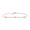 Thumbnail Image 0 of Diamond Clover Bracelet 1/6 ct tw Round-cut 10K Rose Gold 7.5"