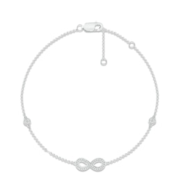 Diamond Infinity Bracelet 1/10 ct tw Round-cut Sterling Silver 7.5"