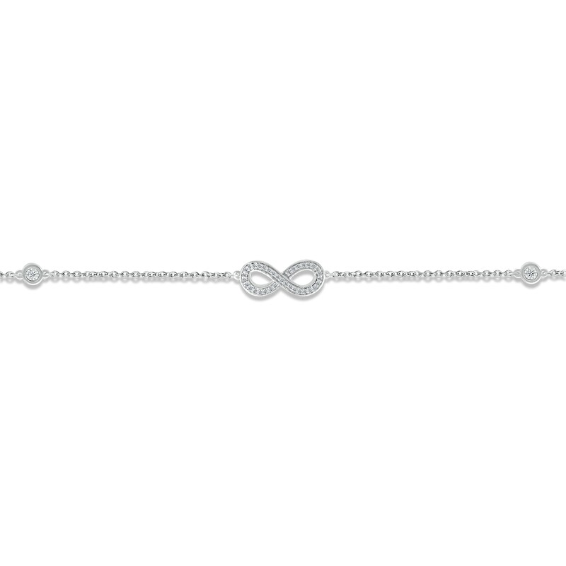 Main Image 2 of Diamond Infinity Bracelet 1/10 ct tw Round-cut Sterling Silver 7.5&quot;