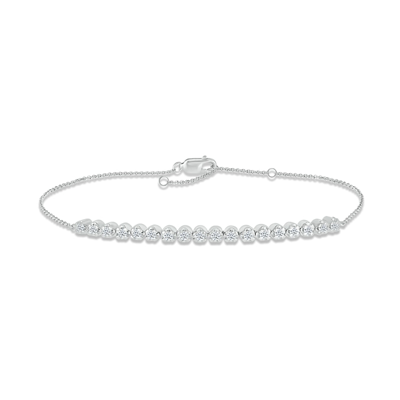 Diamond Line Bracelet 1/4 ct tw Round-cut Sterling Silver 7.5"