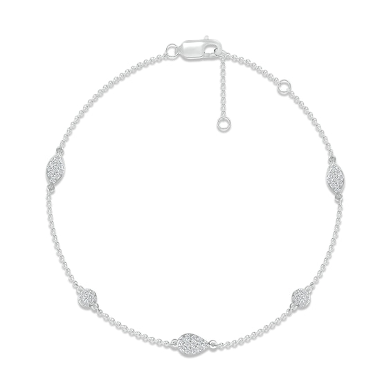 Kay Diamond Shapes Bracelet 1/4 ct tw Round-cut 10K White Gold 7.5"