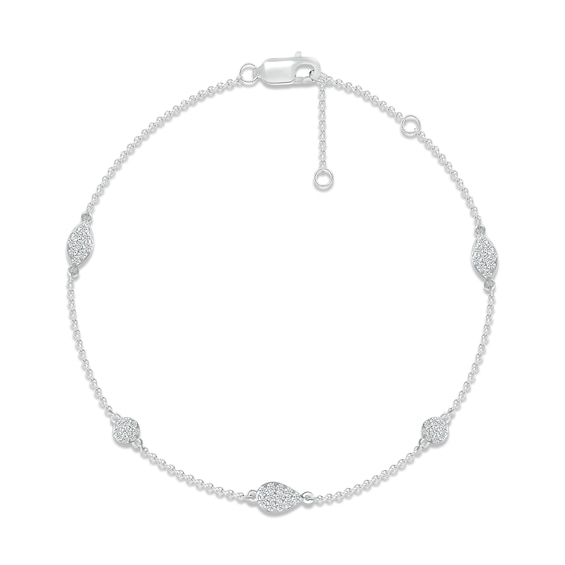 Diamond Shapes Bracelet 1/4 ct tw Round-cut 10K White Gold 7.5"