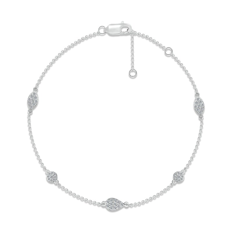 Main Image 1 of Diamond Shapes Bracelet 1/4 ct tw Round-cut 10K White Gold 7.5&quot;