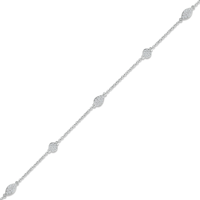 Main Image 2 of Diamond Shapes Bracelet 1/4 ct tw Round-cut 10K White Gold 7.5&quot;