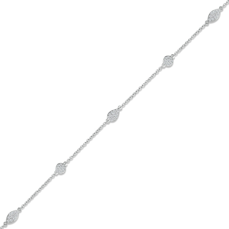 Diamond Shapes Bracelet 1/4 ct tw Round-cut 10K Sterling Silver 7.5"