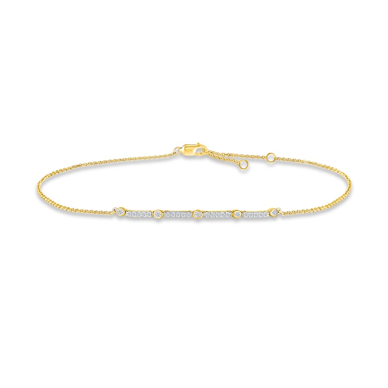 Diamond Bracelet 1/5 ct tw Round-cut 10K Yellow Gold 7.5"