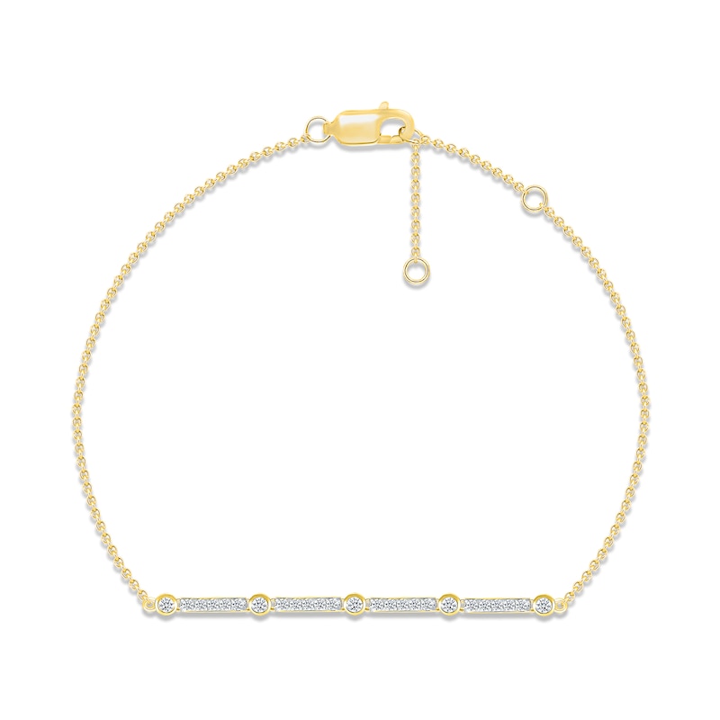 Main Image 2 of Diamond Bracelet 1/5 ct tw Round-cut 10K Yellow Gold 7.5&quot;