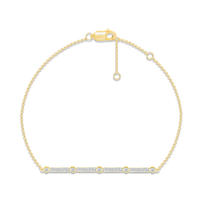 Diamond Bracelet 1/5 ct tw Round-cut 10K Yellow Gold 7.5"