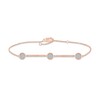 Thumbnail Image 0 of Diamond Three-Circle Bracelet 1/4 ct tw Round-cut 10K Rose Gold 7.5"