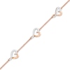 Thumbnail Image 0 of Diamond Heart Station Bracelet 1/15 ct tw Round-cut 10K Rose Gold 7.5"