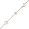 Thumbnail Image 1 of Diamond Heart Station Bracelet 1/15 ct tw Round-cut 10K Rose Gold 7.5&quot;